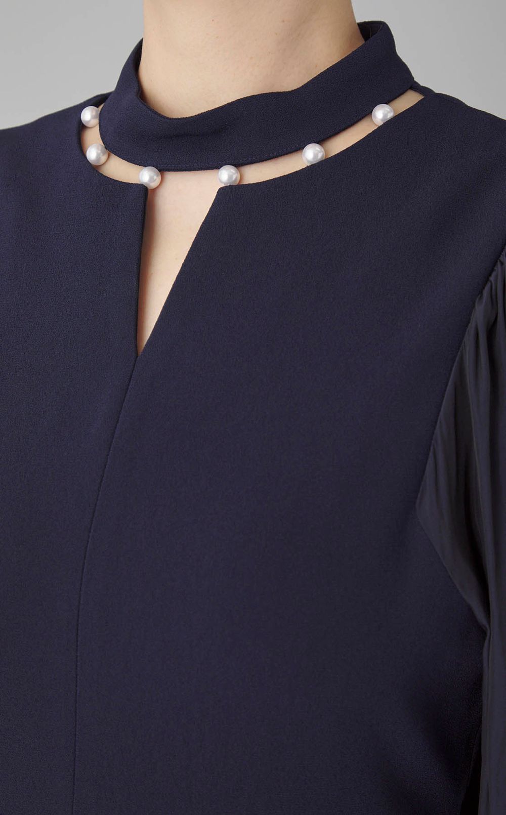 2wayネックパール付ドレス