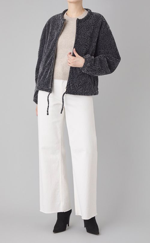 シャーリングボンバーブルゾン