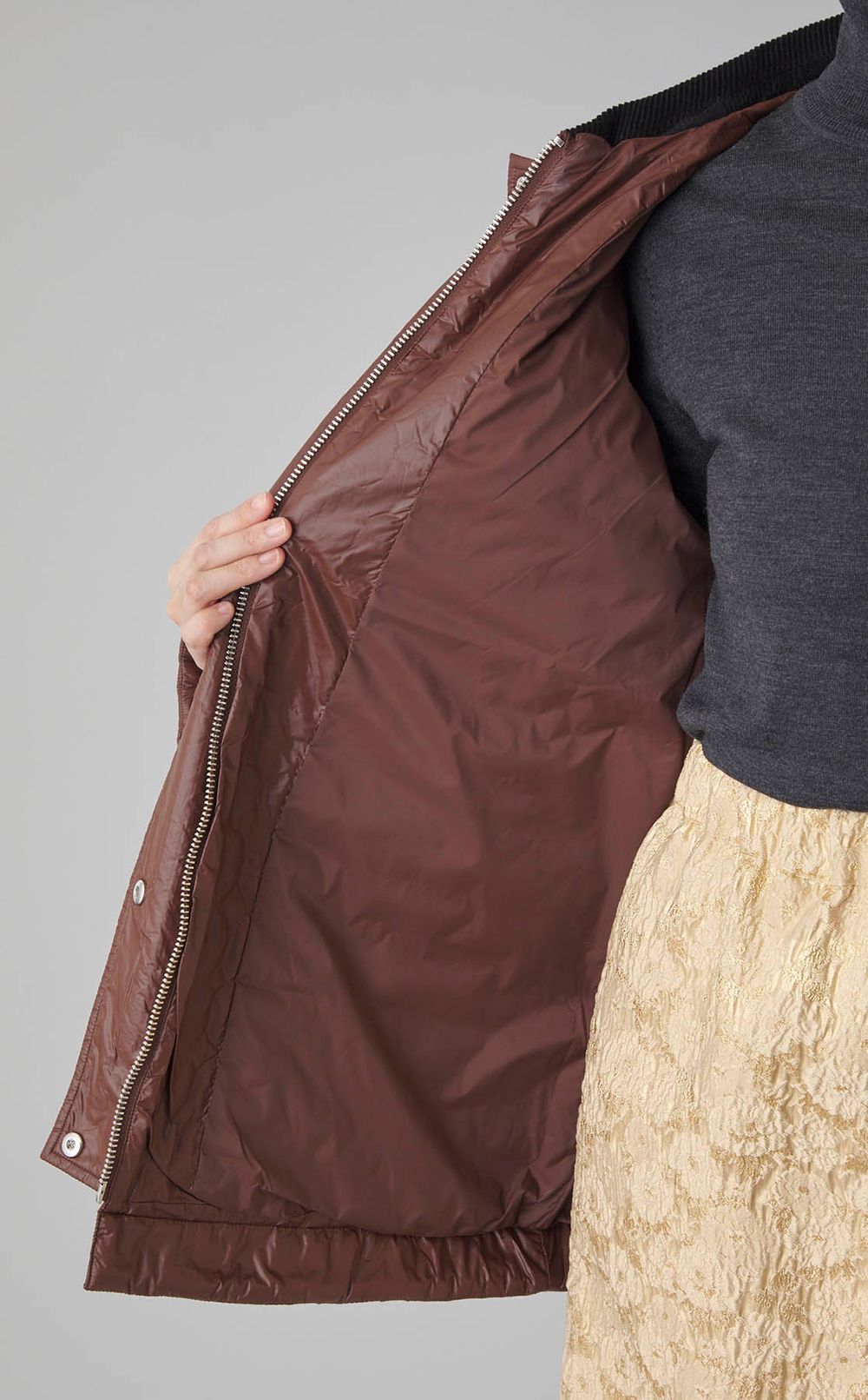 シャイニーキルティングブルゾン