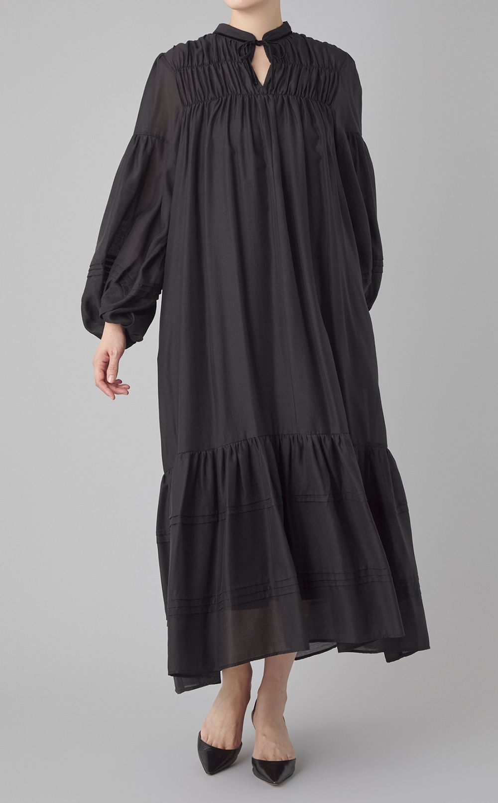 シフォンギャザーワンピース