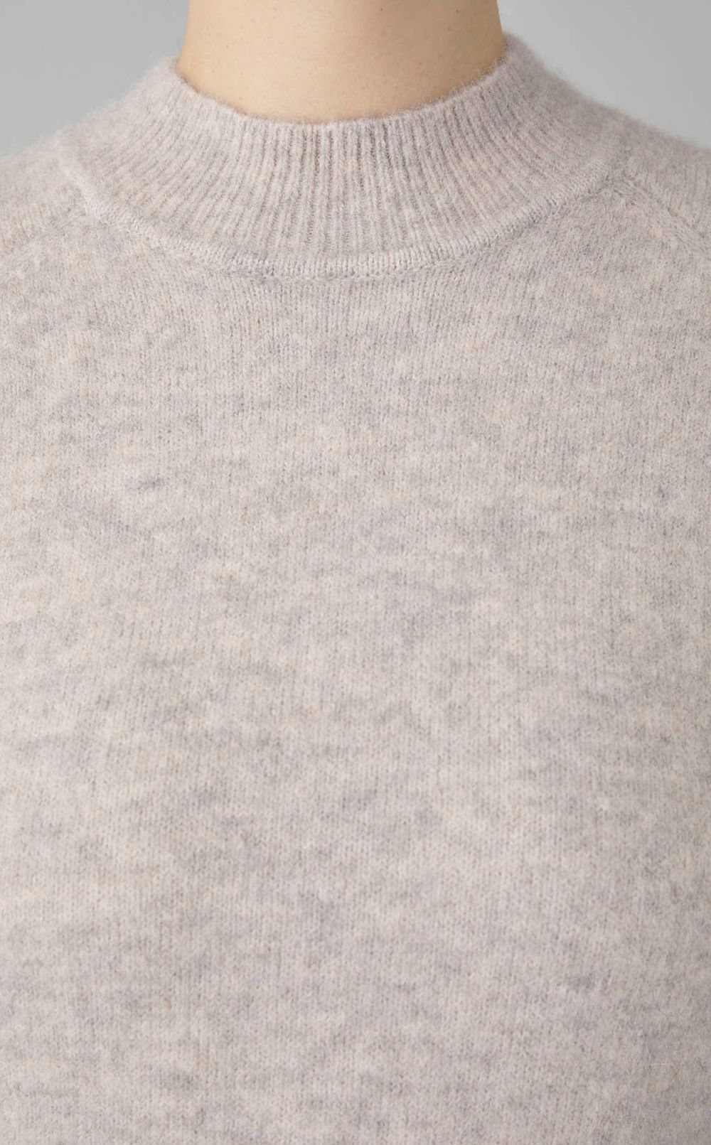 ウールパフスリーブハイネックニット