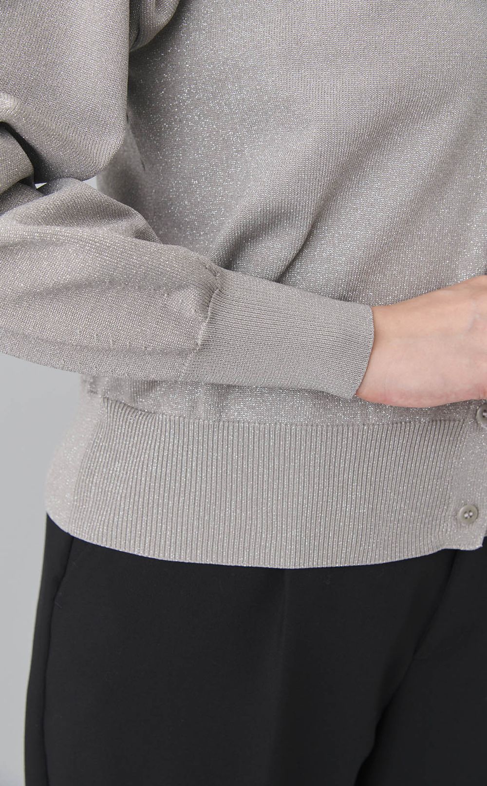 2wayラメ天竺ニットカーディガン