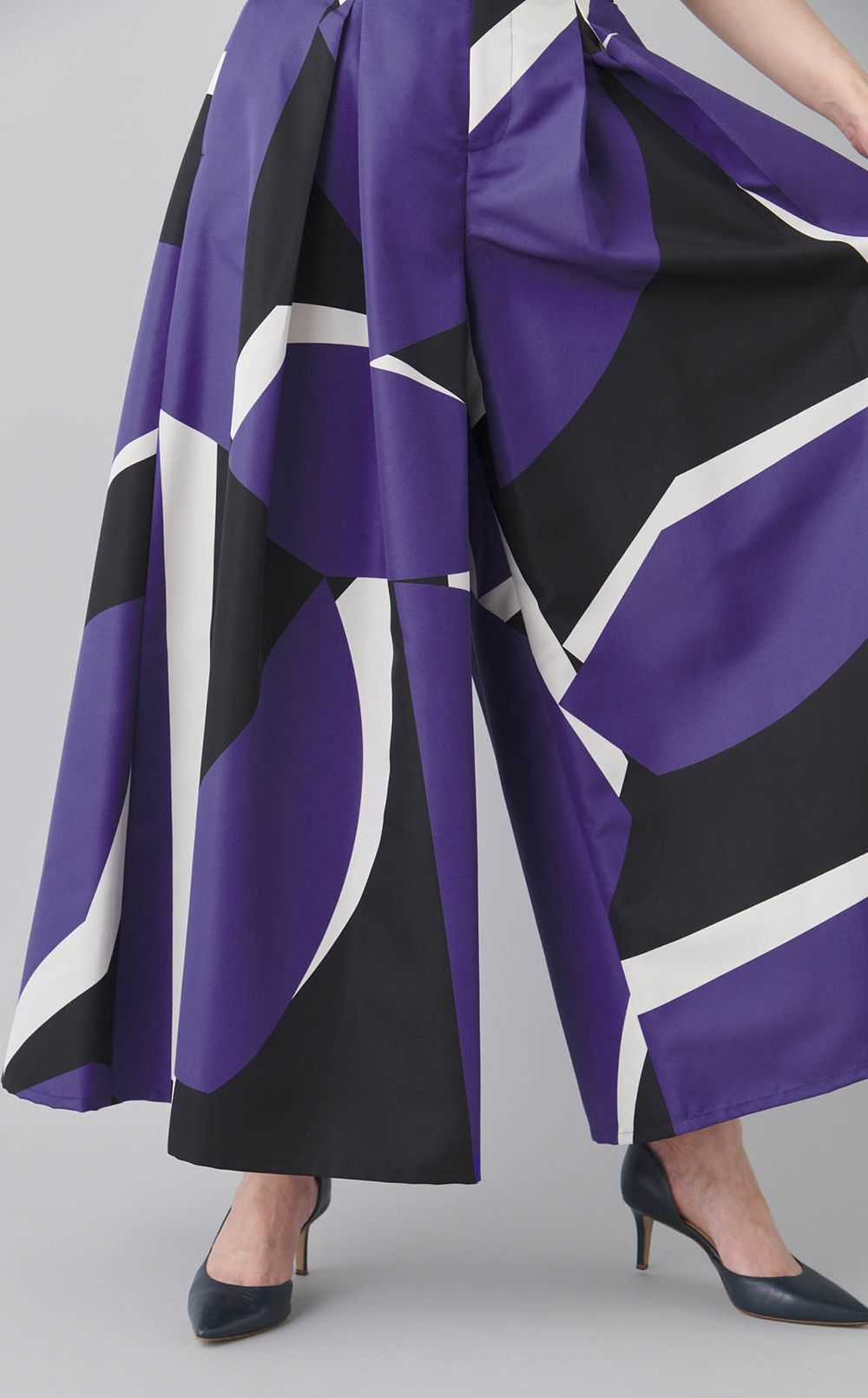 プリントボックスプリーツワイドパンツ