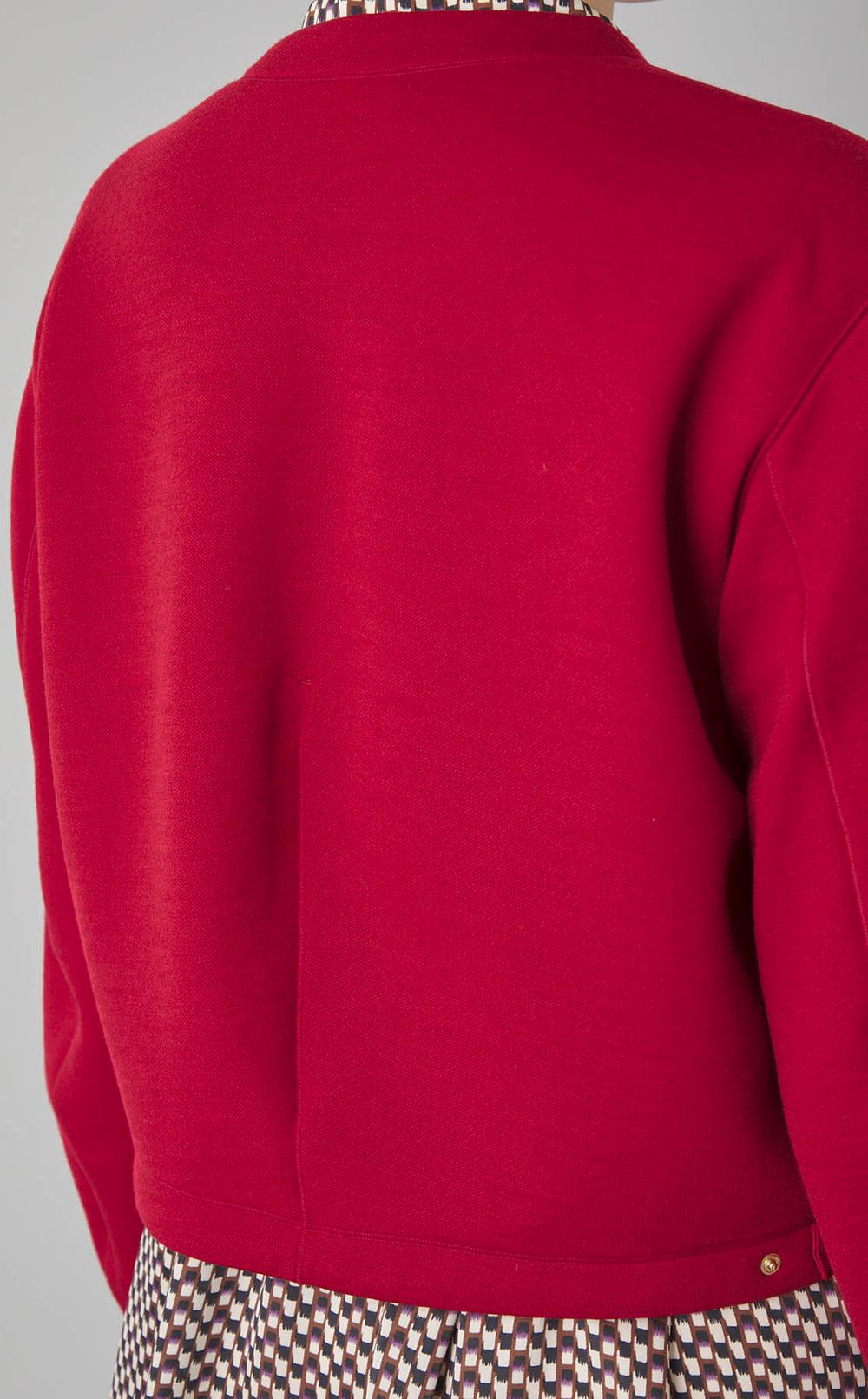 ノーカラードットボタンカーディガン