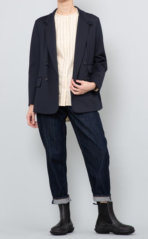 ストライプビブヨークシャツ