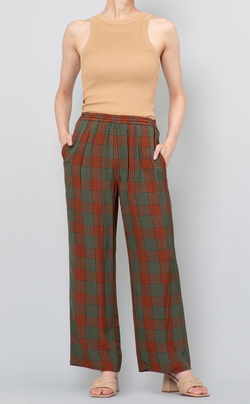 チェックワイドイージーパンツ