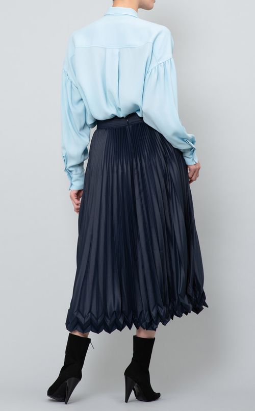 切替プリーツロングスカート