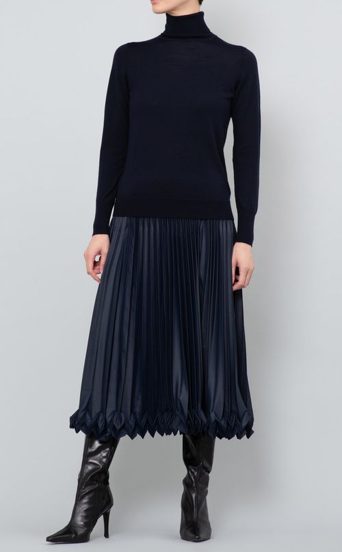 切替プリーツロングスカート