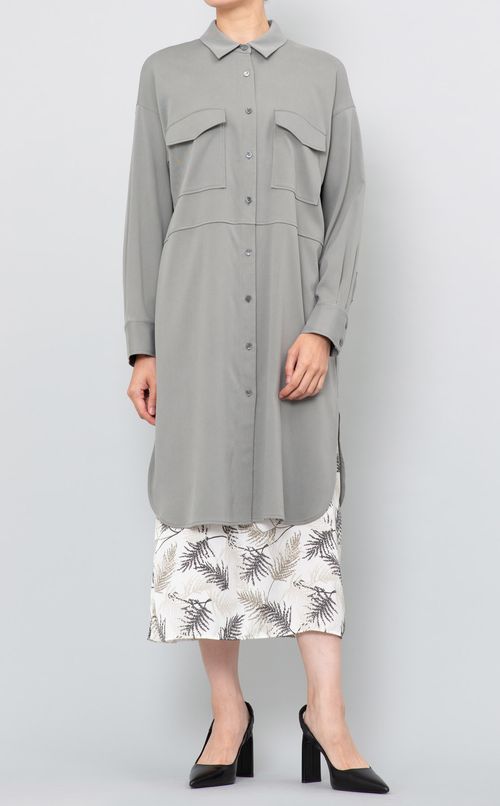 シルクシャツミニワンピース