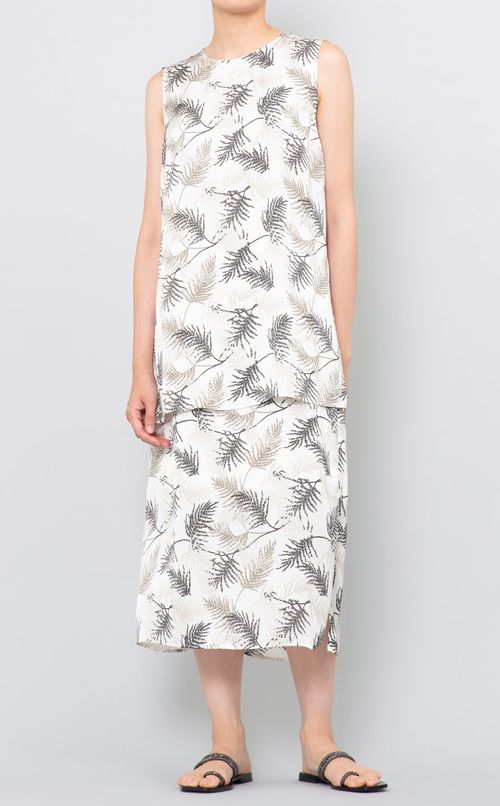 フラワープリントサイドスリットブラウス