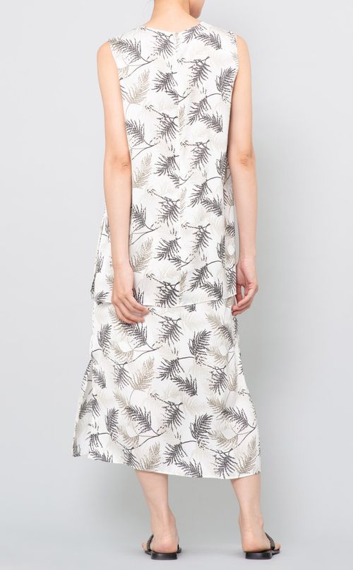 フラワープリントサイドスリットブラウス