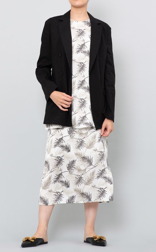 フラワープリントサイドスリットブラウス