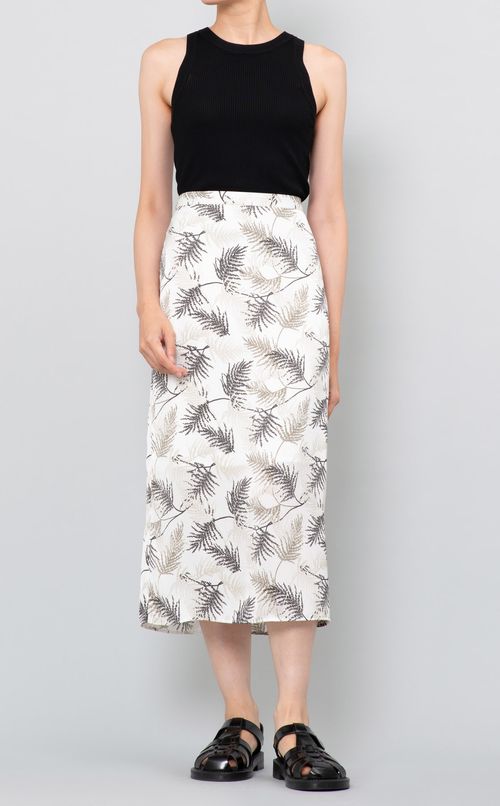 フラワープリントサイドスリットスカート