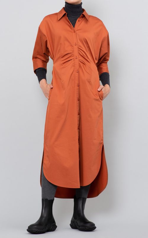 ウエストマークシャツワンピース