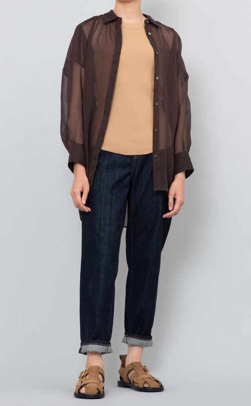 ソフトオーガンジーシアーシャツ