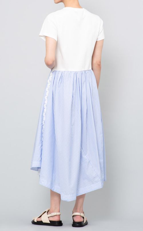 ストライプアシンメトリーヘムワンピース