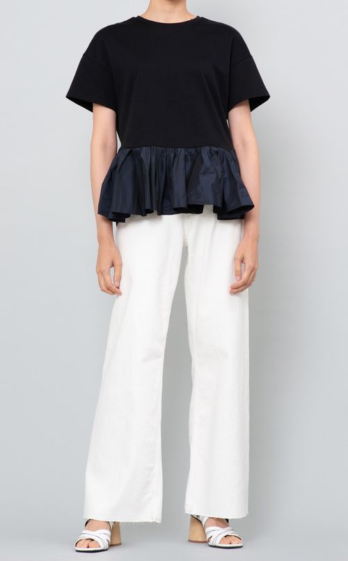 タフタラッフル切替ブラウス