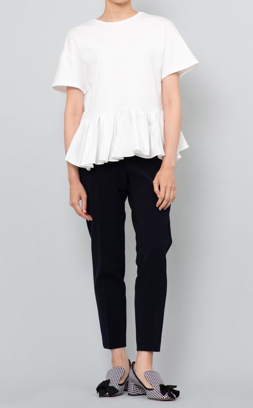 タフタラッフル切替ブラウス