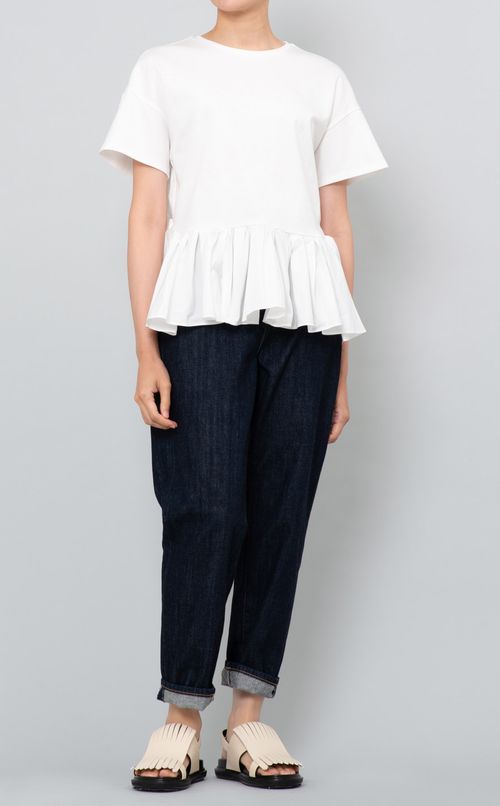 タフタラッフル切替ブラウス