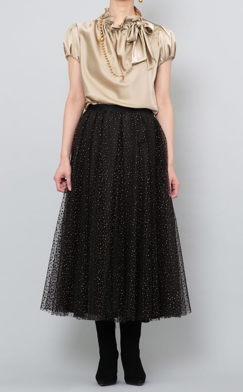 シルクサテンボウタイ付ブラウス