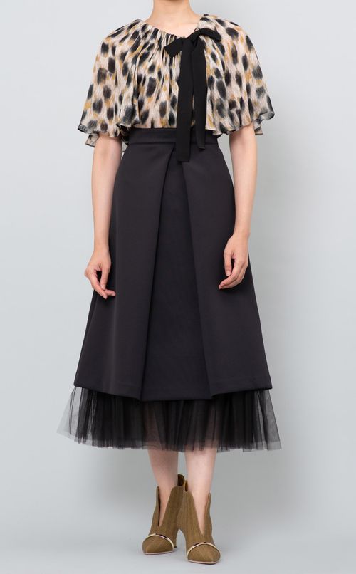 チュールレース付フレアスカート