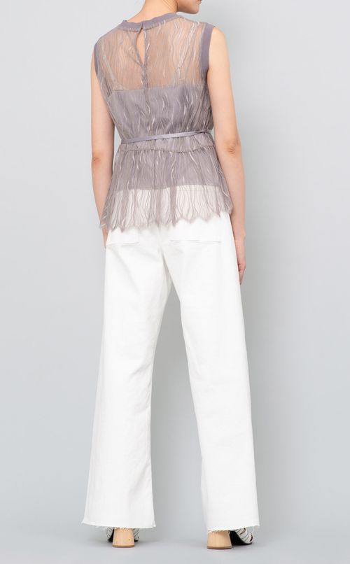 タックギャザーレースブラウス