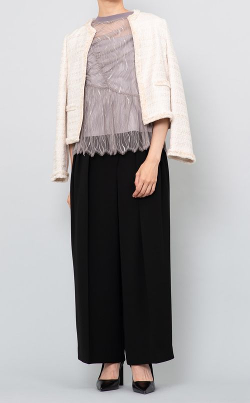 タックギャザーレースブラウス