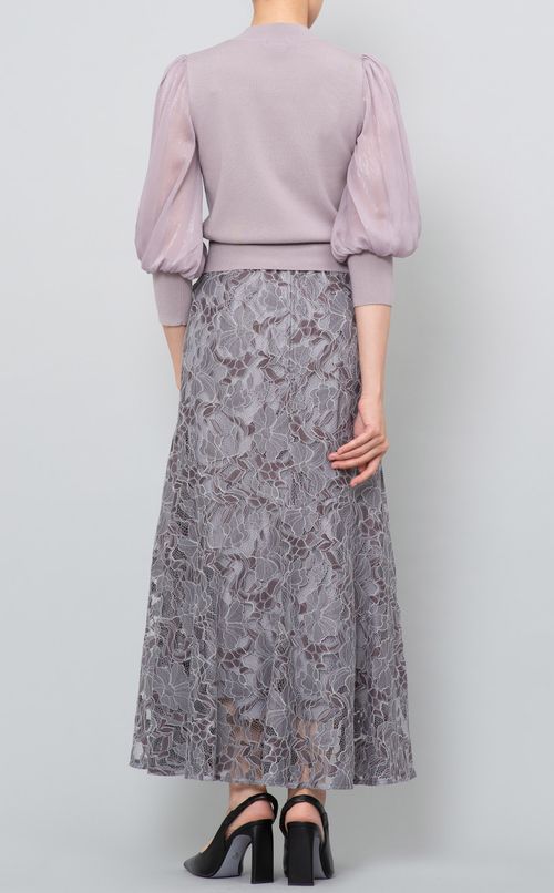 シアースリーブニットブラウス