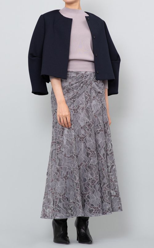 シアースリーブニットブラウス