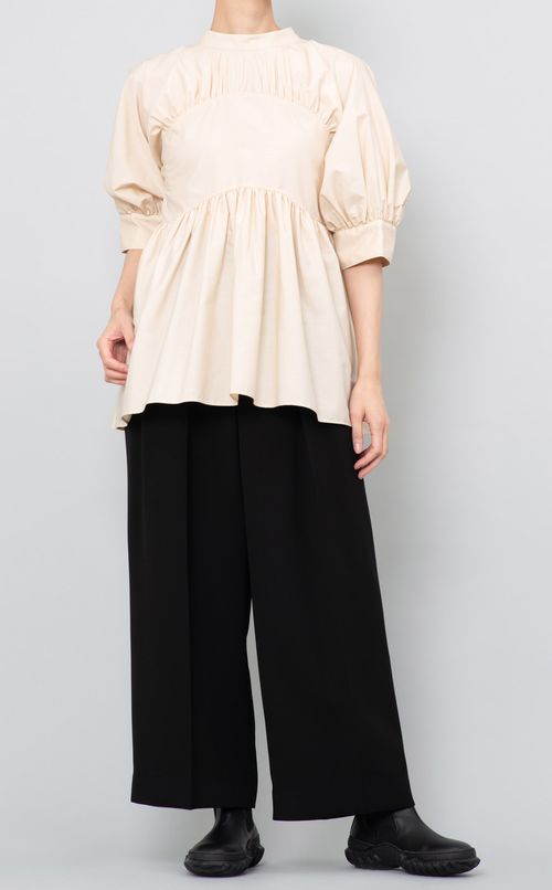 バックリボンロングブラウス