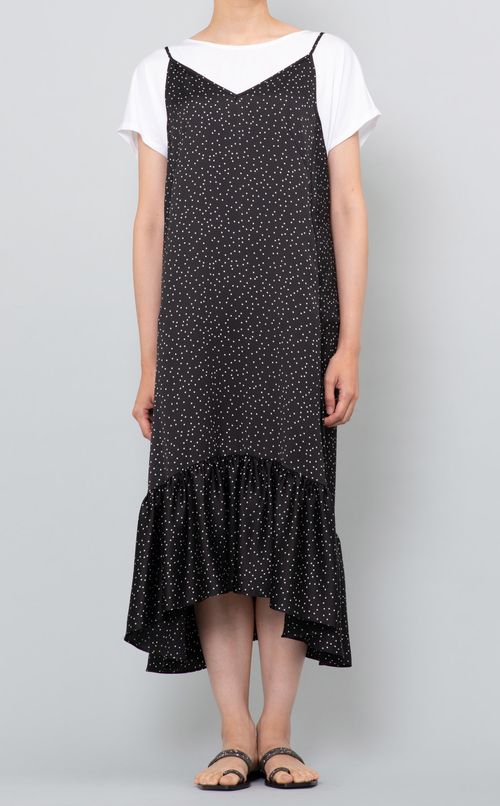 ドットサテンキャミソールワンピース