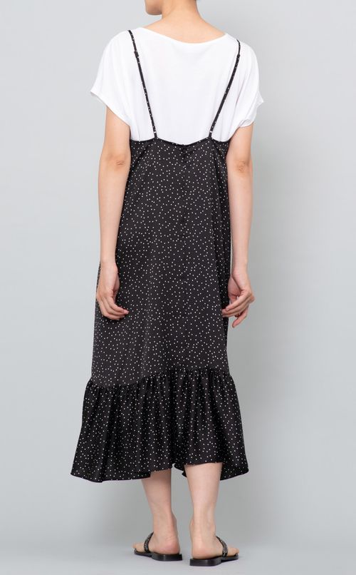 ドットサテンキャミソールワンピース