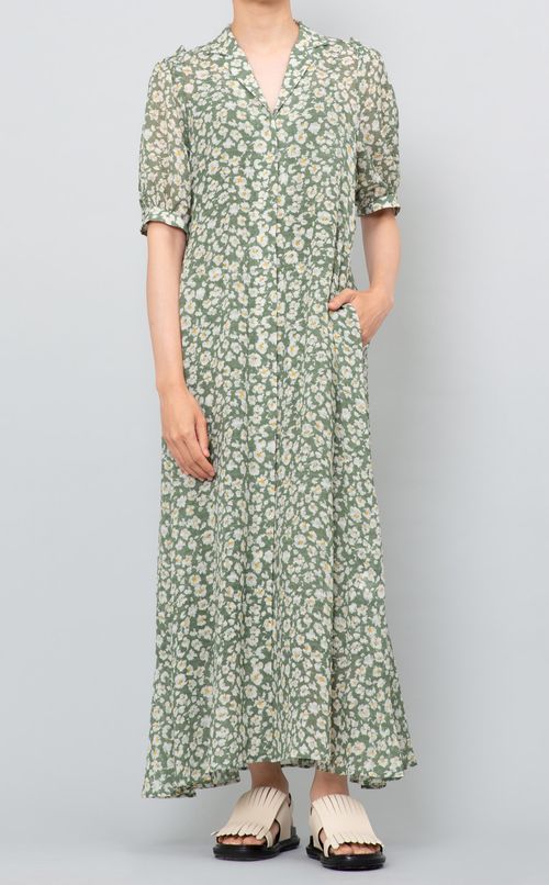 フラワープリントロングワンピース