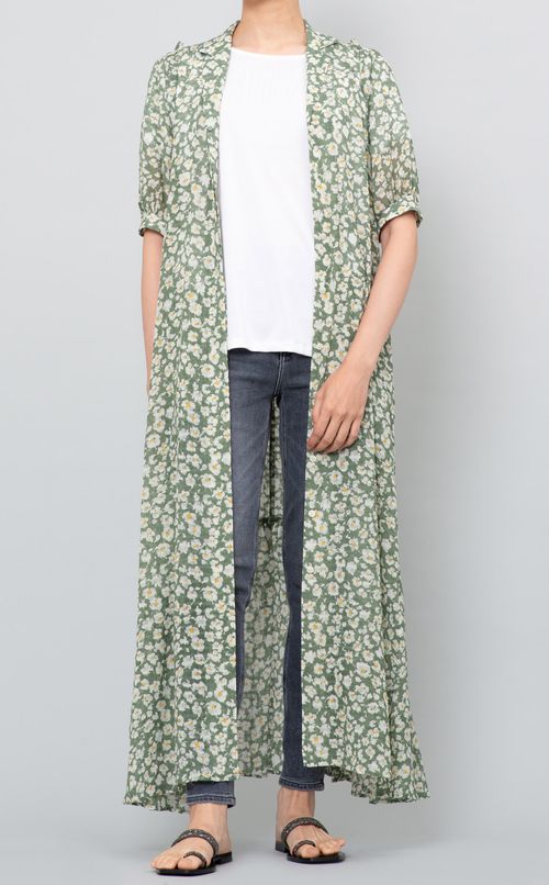 フラワープリントロングワンピース