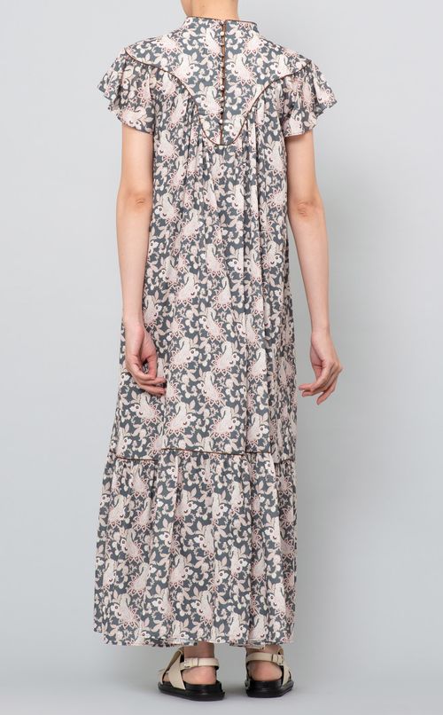 ペイズリープリントスモックワンピース