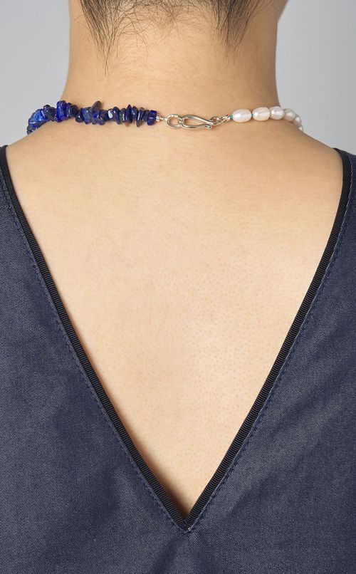 ラピスラズリ淡水パールネックレス