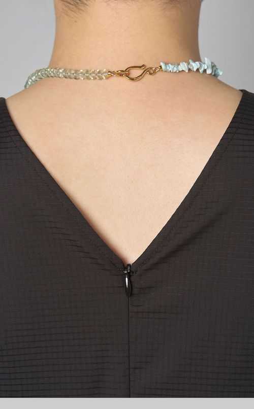 フローライト淡水パールネックレス