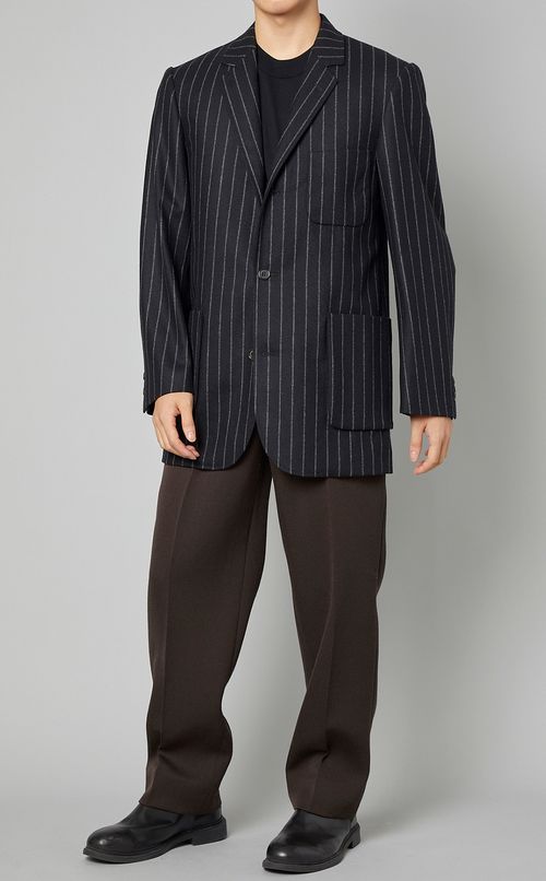 ストライプロングスックジャケット