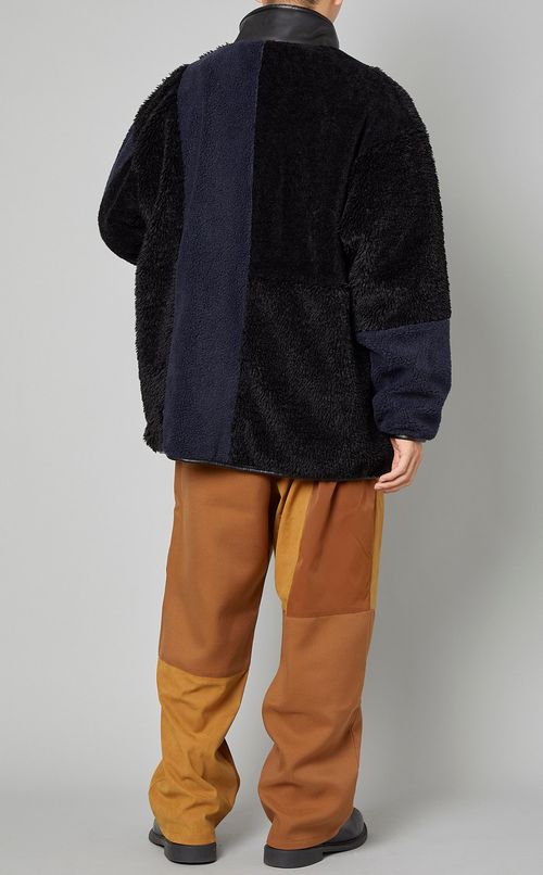 パッチワークフリースブルゾン