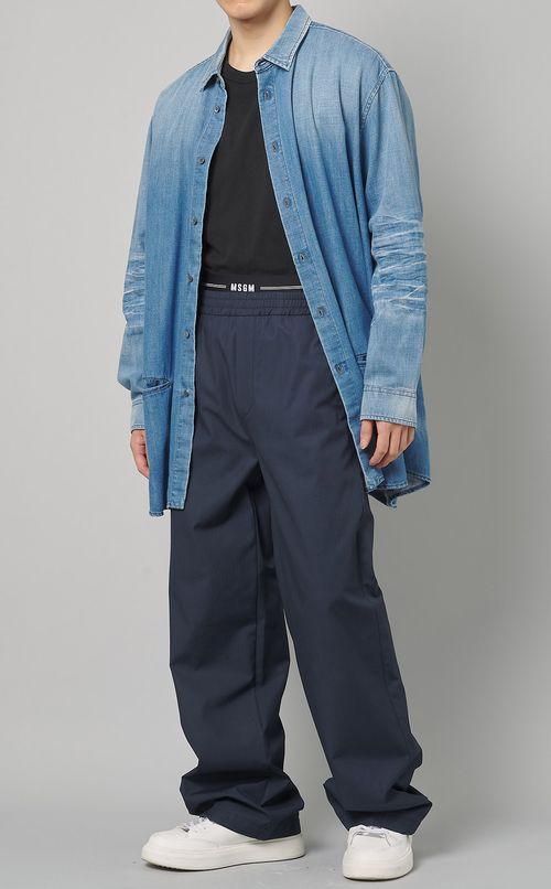 デニムギャザー加工シャツ