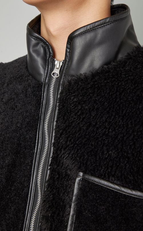 パッチワークフリースブルゾン