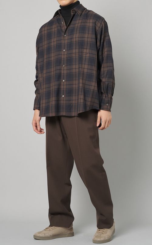 ウールチェックコンフォートシャツ