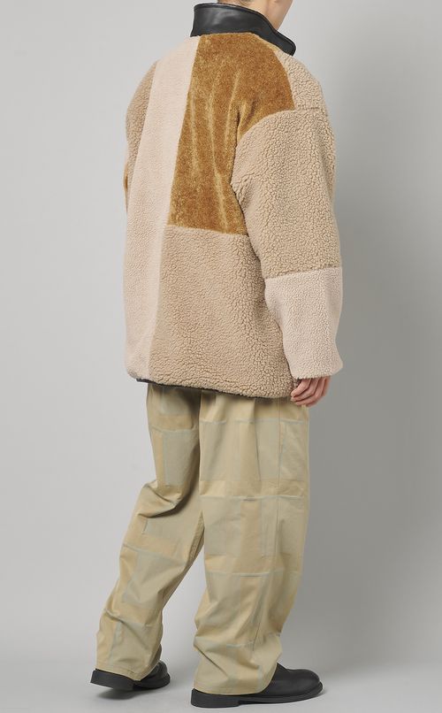 パッチワークフリースブルゾン