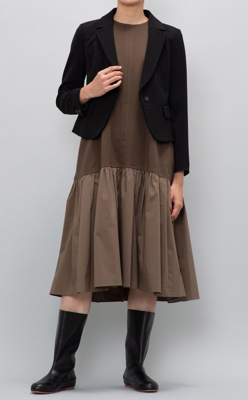 カットソーコンビティアードワンピース