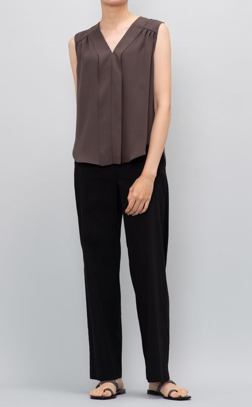 ジョーゼットVネックブラウス