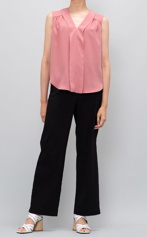 ジョーゼットVネックブラウス