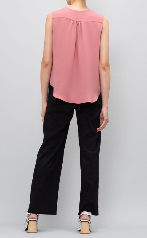 ジョーゼットVネックブラウス