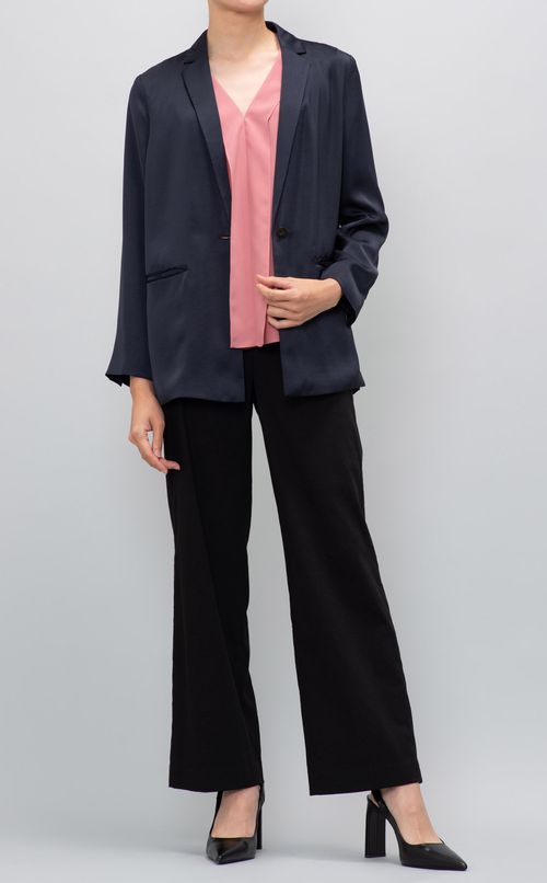 ジョーゼットVネックブラウス