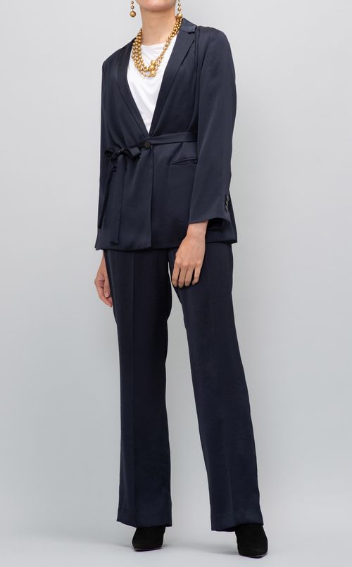 ベルト付サテンテーラードジャケット