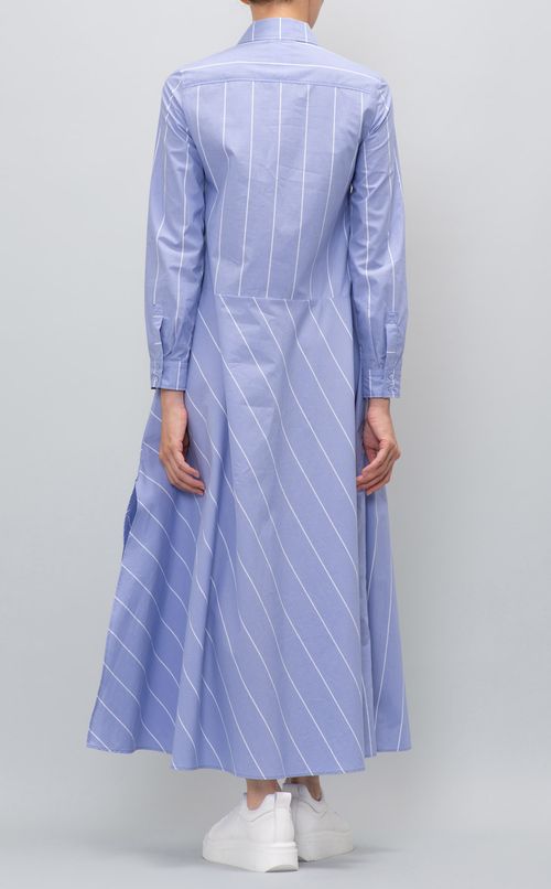 ストライププリントシャツワンピース